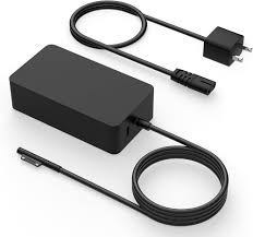 charger for microsoft surface pro | surface connect power adapter | fast charging | black | compatible replacement